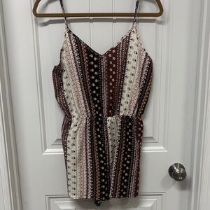 SHEIN Striped Floral Romper size medium